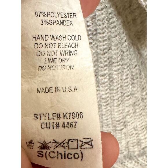 Stitch Fix Allison Joy Women's Open Front Tight Knit Cardigan Sweater Gray Small - Picture 8 of 11